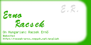 erno racsek business card